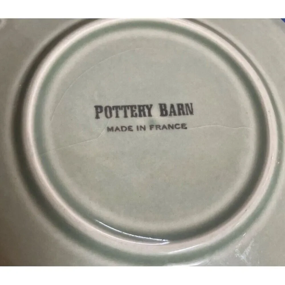 2 Green Pottery Barn Plates‎